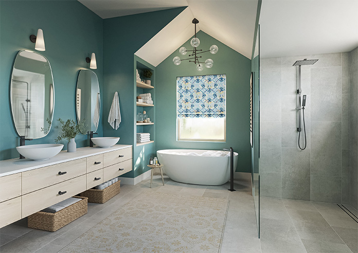 Faded Glamour, China Blue White - Twist&Fit Roman Blind - Image 6